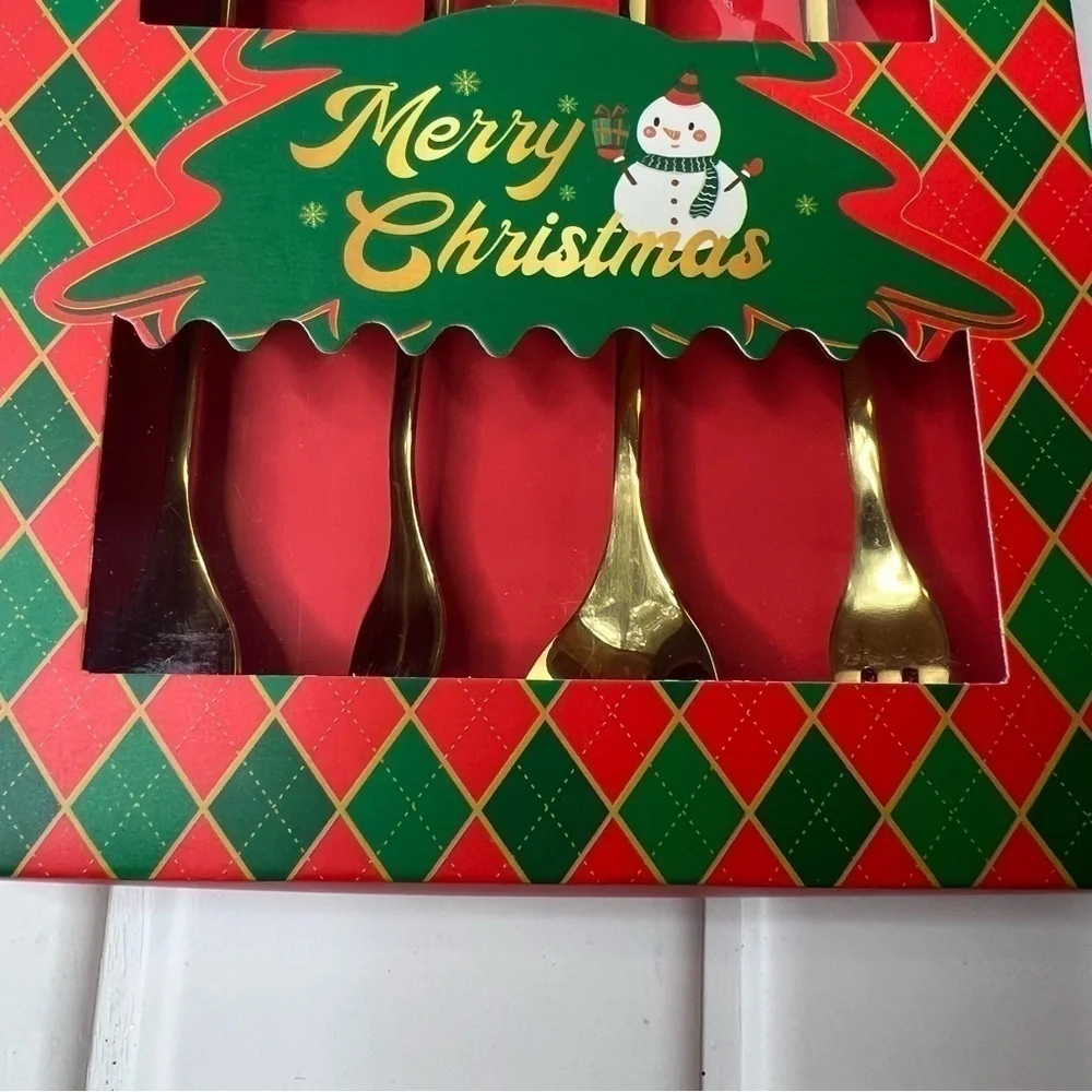 Christmas Dinner Serving Utensils 2 Spoons 2 Forks